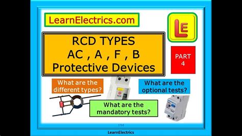 RCD TYPES AC A F B WHY ARE THEY DIFFERENT WHAT ARE THE TESTS