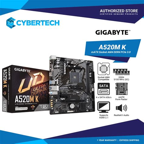 Gigabyte A520M K HDMI Motherboard Shopee Philippines