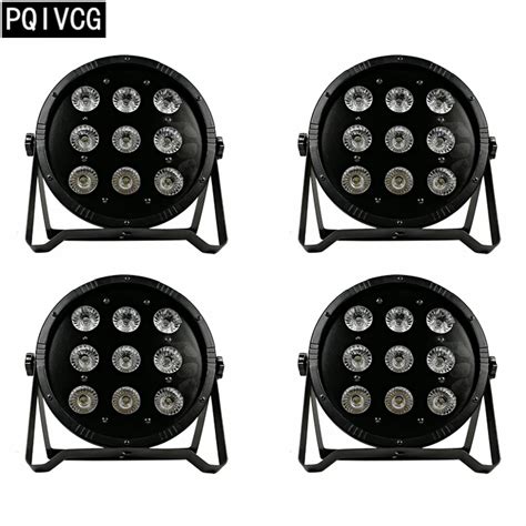 4 pieces /9X12W RGBW 4in1 led par lights dmx flat par led dj lights professional disco equipment ...