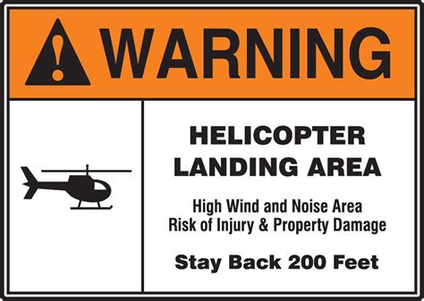 Accuform Mvtr Xv Adhesive Dura Vinyl Sign Legend Warning Helicopter