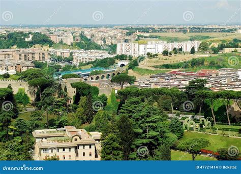 Widok Z Lotu Ptaka Rzym Miasto Od St Peter Bazyliki Dachu Zdj Cie Stock