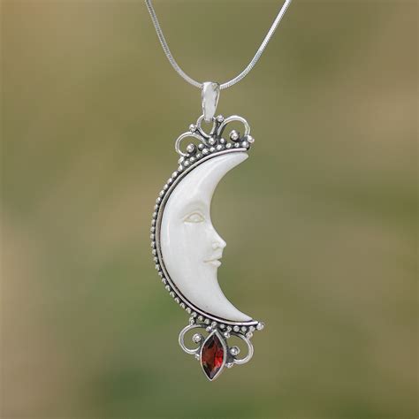 Crescent Moon Full Moon Pendant Full Moon Necklace Space Necklace