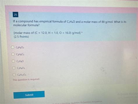 Solved If A Compound Has Empirical Formula Of Czh And A Chegg