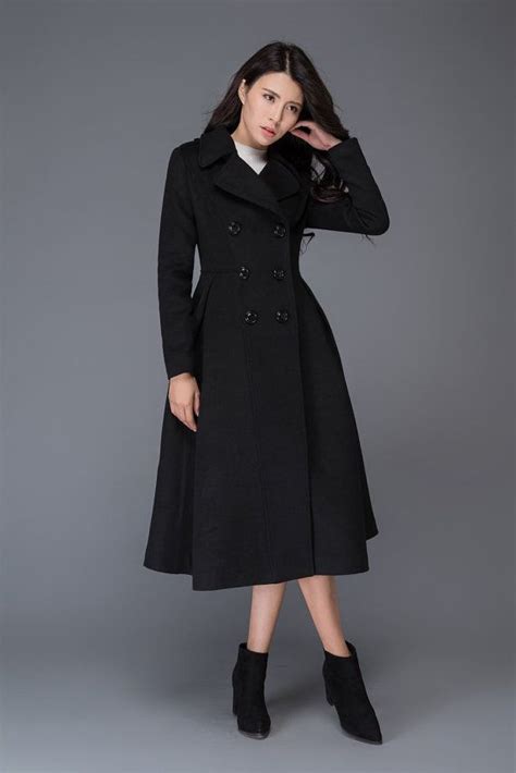 Long Wool Coat Long Black Coat Wool Coat Winter Coat Etsy Long Wool