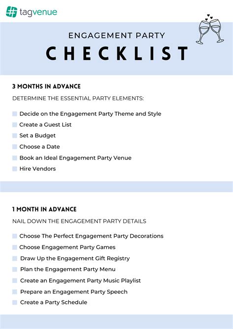 The Complete Engagement Party Checklist Tagvenue Blog