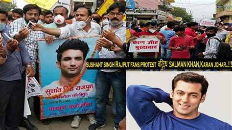 Sushant Fans Protest Against Salman Khan Karan Johar Youtube