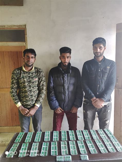 Three Notorious Drug Peddlers Held By Sopore Police Inside Kashmir