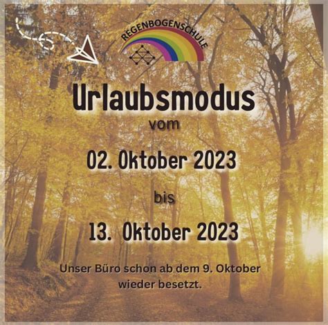 Wir wünschen schöne Herbstferien Regenbogenschule Kempen