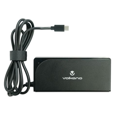 Volkano Brio Plus Series Type C 65W Laptop Charger With USB MikroTech