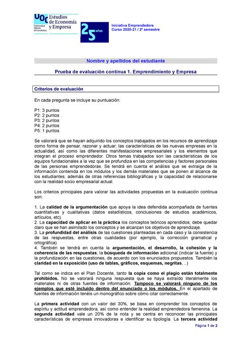 Accidente Oponerse A Escritura Examen Empresa E Iniciativa Emprendedora