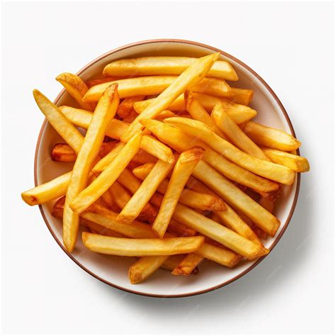 Premium Photo French Fries Or Potato Chips With Ketchup Top View Isolated