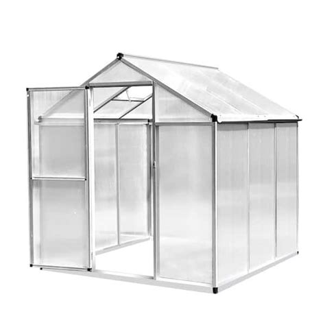 Outsunny 6 Ft L X 6 Ft W Stable Outdoor Walk In Garden Greenhouse