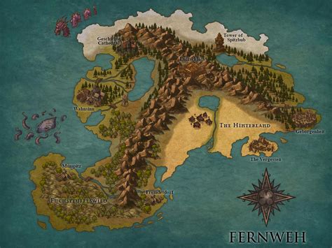 Map Of Fernweh A Fantasy Island I Made For An Rpg About The Grimm