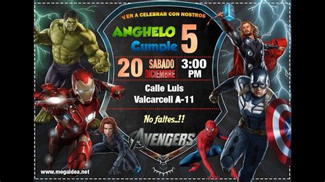 Invitación de los Vengadores en PowerPoint Avengers Invitation