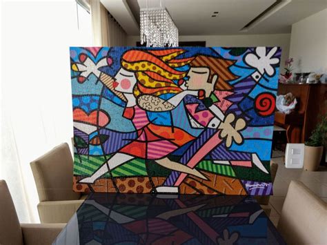 Quadro de Quebra Cabeças Romero Britto Love Blossoms 2000pcs Item de