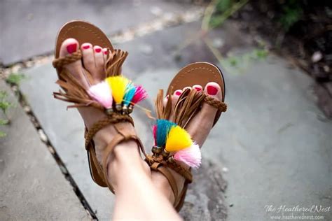 Diy Tassel Sandals Get The Look For Less The Heathered Nest