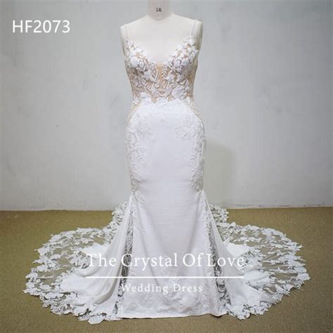 Mermaid Lace Crepe Bridal Dress