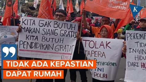 Buruh Gelar Demo Tolak Tapera Tak Ada Kepastian Dapat Rumah Youtube