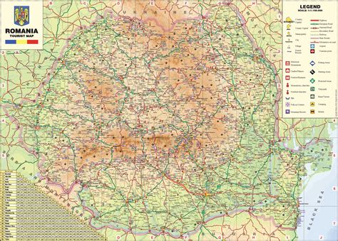 Harta Turistica A Romaniei Harta Rutiera A Romaniei