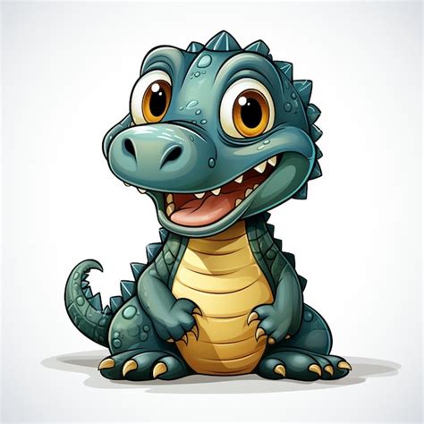 Cute Crocodile De Dessin Anim Isol Sur Fond Blanc Illustration