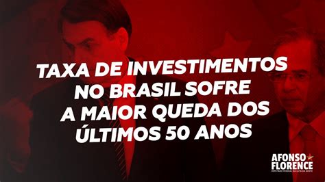 Taxa de investimentos no Brasil sofre a maior queda dos últimos 50 anos