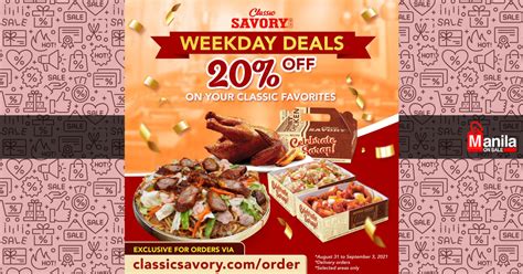 Classic Savory Off Weekday Deals Manila On Sale