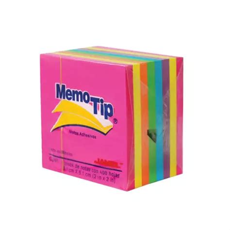 Notas Adh Memotip Cubo 2x2 400 Neon Pq1 Notas Adhesivas