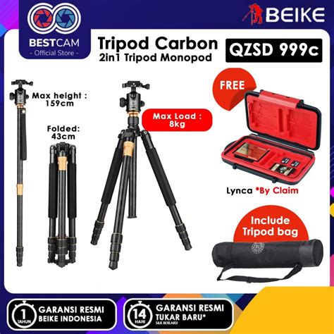 Jual Tripod Monopod Beike Q999c Qzsd 999c 999c Carbon Fiber 2in1