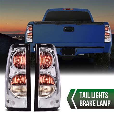 Tail Lights Brake Lamps Chrome Fit For 2003 2006 Chevy Silverado 1500