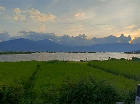 Landscape Kerinci Lake And Ricefield Stock Photo - Download Image Now ...