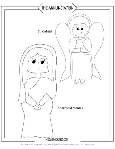 Angel Gabriel Visits Mary Coloring Pages