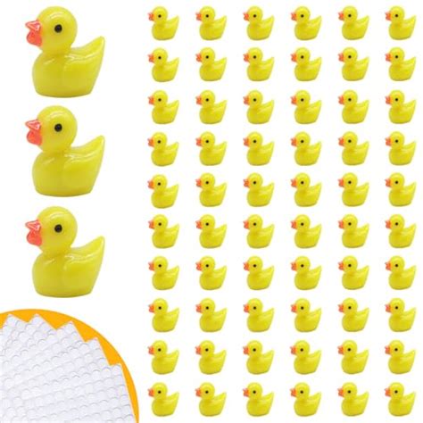 Coomin Lot de 120 mini canards en résine pour maison de poupée petits