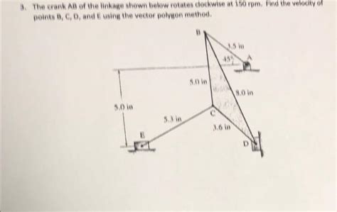 Solved The Crank Ab Of The Linkage Shown Below Rotates Chegg