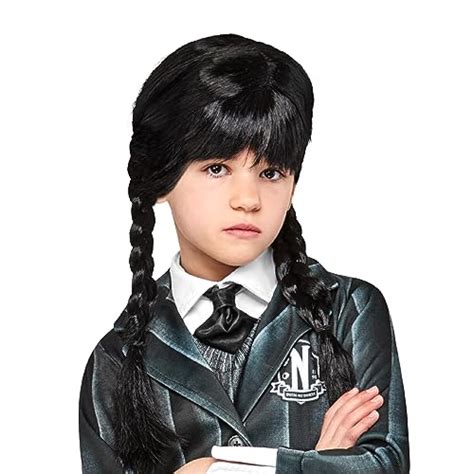 Descuento 2024 Peluca Miercoles Addams Niña Y MujerDisfraz Halloween