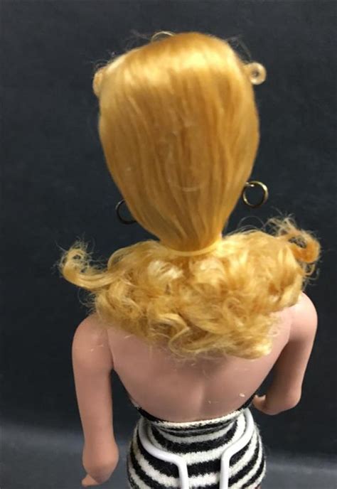 Lot Blonde Ponytail Barbie In Original Swimsuit And Japan Black Open Toe Pumps Comes With