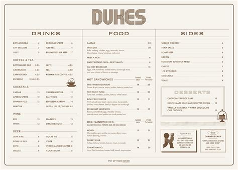 Menu — Dukes