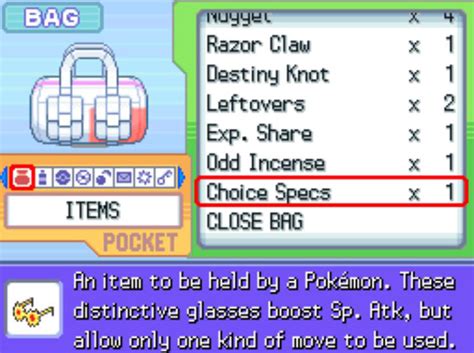 How To Get the Choice Specs in Pokémon Platinum - Guide Strats