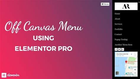 How To Build An Off Canvas Menu With Elementor Pro Popup Builder YouTube