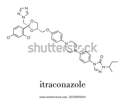 Itraconazole Antifungal Drug Triazole Class Molecule Stock Vector Royalty Free 2033890064