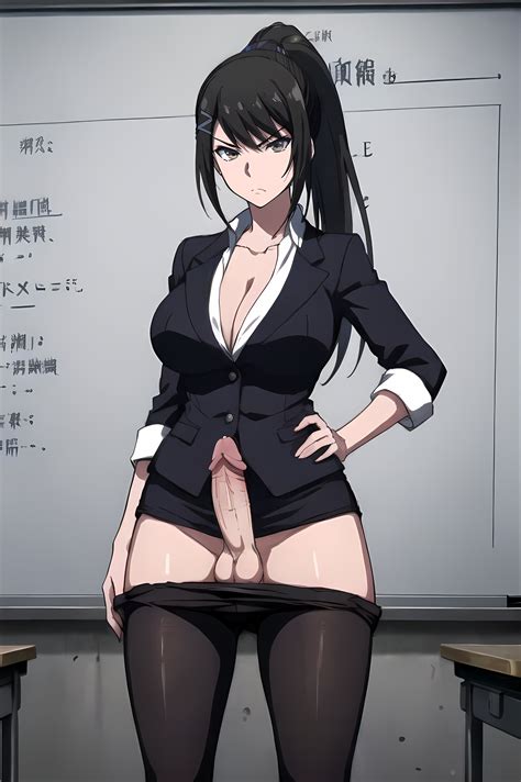 Rule 34 1futa Ai Generated Balls Bangs Black Hair Black Legwear Black