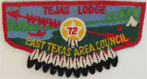 Oa Tejas Lodge Twill Flap Red Bdr East Texas Area Council Tk