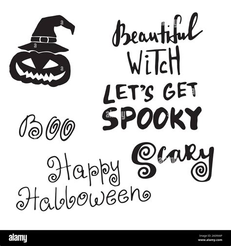 Happy Halloween Hand Drawn Creative Calligraphy Stock Vector Image