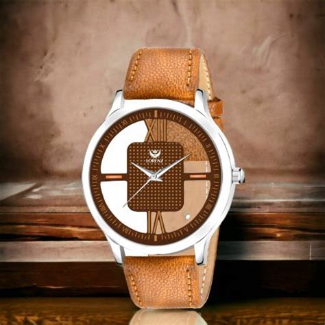 Buy Lorenz Brown Leather Strap Transparent Stylish Dial Analogue