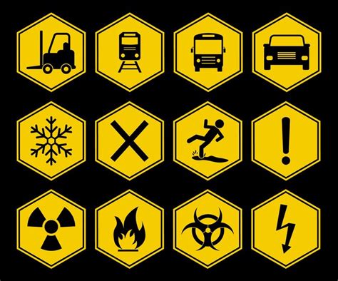 Premium Vector | Vector hazardous material signs warning signssigns of ...