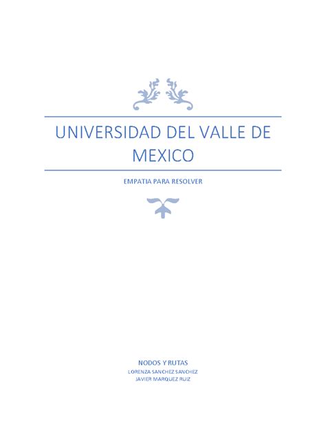 ACT 6JMR TRABAJO NUDOS UNIVERSIDAD DEL VALLE DE MEXICO EMPATIA PARA