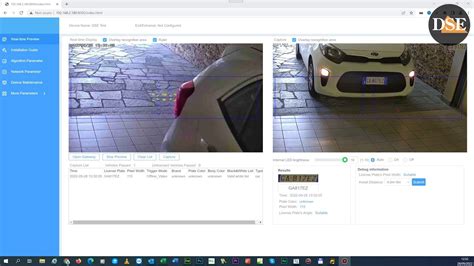 DSE Telecamere Lettura Targhe Serie RF Con OCR A Bordo Per