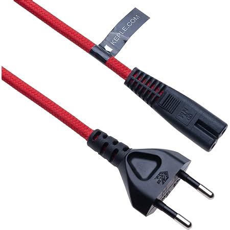 FSKE Netzkabel 2m IEC C7 2 Poliger Euro Stecker Kabel Figur 8