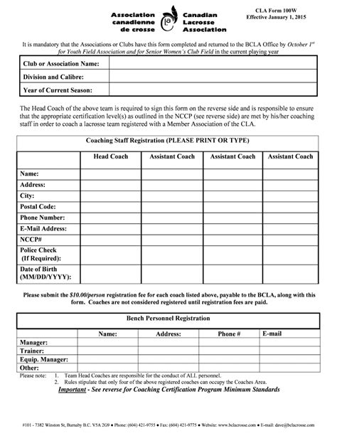 Fillable Online Cla Form W Fax Email Print Pdffiller