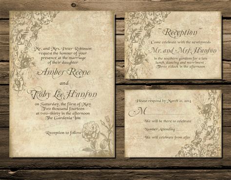 Printable Wedding Invitation Download, Invite, RSVP Info Directions ...