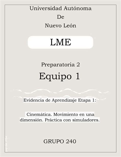 Equipo 1 EVI1 LME ES LA EVIDENCIA DE LME LME Universidad Autónoma